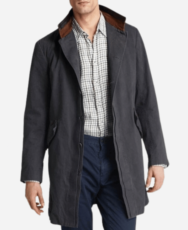 The Walking Dead Governor Coat – Grey Cotton Trench Jacket Worn by Philip Blake