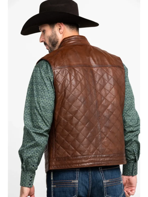 Ultimate Premium Stylish Leather Vest for Men - Quilted Leather Jacket with Zipper Pockets