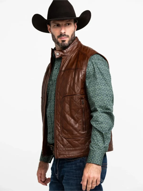 Ultimate Premium Stylish Leather Vest for Men - Quilted Leather Jacket - Image 4