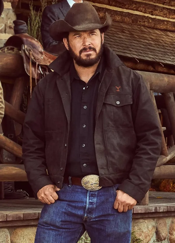 Ultimate Rip Wheeler Cotton Jacket in Black, Inspired by Yellowstone, Men's Western Jacket with Buttoned Cuffs and Multiple Pockets