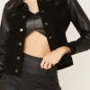 Women’s Black Leather And Suede Jacket