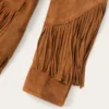 Women’s Brown Lamb Suede Fringe Jacket – Western Style Outerwear (4) Women’s Brown Lamb Suede Fringe Jacket – Western Style Outerwear
