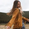 Women’s Brown Lamb Suede Fringe Jacket – Western Style Outerwear (6) Women’s Brown Lamb Suede Fringe Jacket – Western Style Outerwear