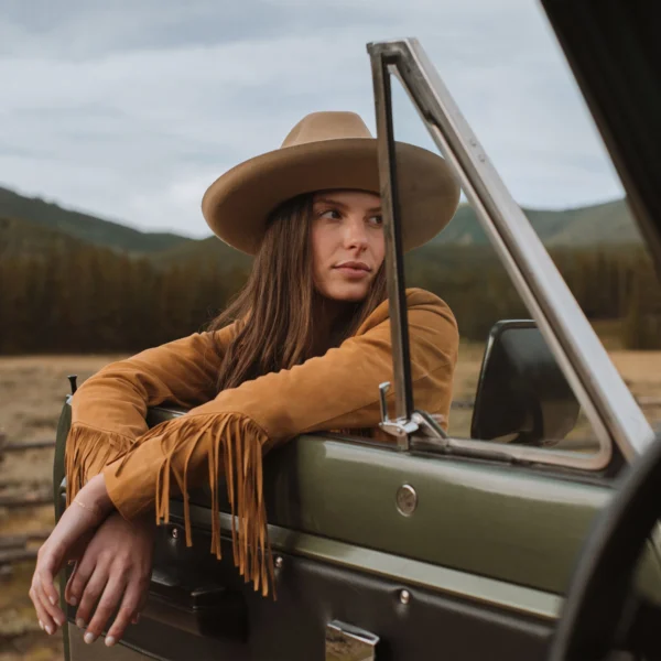 Women’s Brown Lamb Suede Fringe Jacket – Western Style Outerwear - Image 7