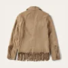 Women’s Light Tan Suede Fringe Jacket – Classic Western Style (2) Women’s Light Tan Suede Fringe Jacket – Classic Western Style