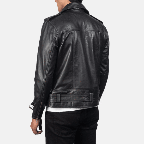 Allaric Alley Black Leather Biker Jacket – Motorcycle Style - Image 5
