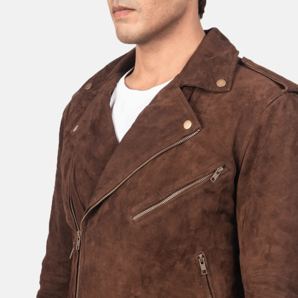 Allaric Alley Mocha Suede Biker Jacket - Image 5