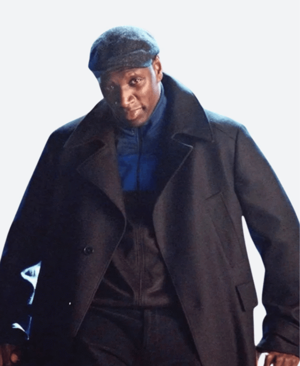 Assane Lupin Season 3 Assane Diop Black Wool Trench Coat | Omar Sy Inspired - Image 2