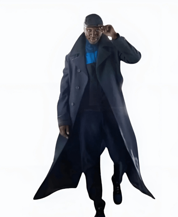 Assane Diop Black Wool Trench Coat inspired by Omar Sy in Lupin Season 3