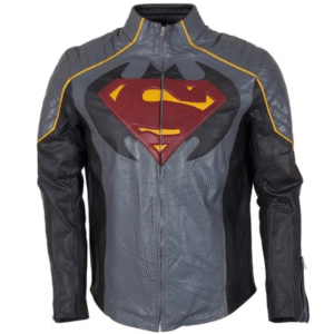 Batman V Superman leather jacket in multicolor real leather with zip collar