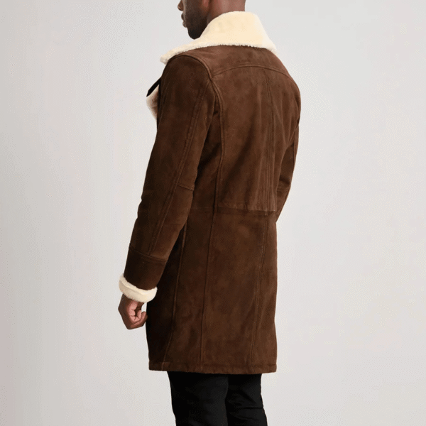 Charles Brown Suede Leather Shearling Double-Breasted Coat - Image 4