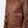 A2 Ten Brown Leather Bomber Jacket