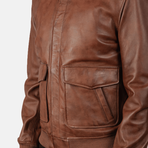 Coffmen A2 Brown Leather Bomber Jacket - Image 5