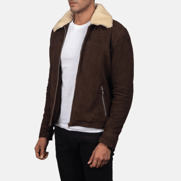 Brown Shearling Fur Jacket - Image 2