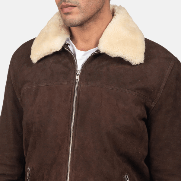 Brown Shearling Fur Jacket - Image 3