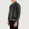 Cooper Black Leather Varsity Jacket (2) Cooper Black Leather Varsity Jacket