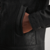 Dallis Black Leather Shearling Trucker Jacket (4) Black Leather Shearling Trucker Jacket