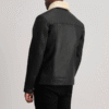 Dallis Black Leather Shearling Trucker Jacket (5) Black Leather Shearling Trucker Jacket