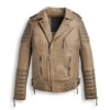Desert Brown Waxed Biker Jacket – Premium Leather Motorbike Outerwear Desert Brown Waxed Biker Jacketr