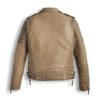 Desert Brown Waxed Biker Jacket – Premium Leather Motorbike Outerwear (2) Desert Brown Waxed Biker Jacket