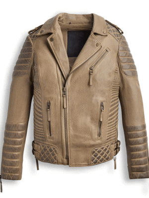 Desert Brown Waxed Biker Jacketr