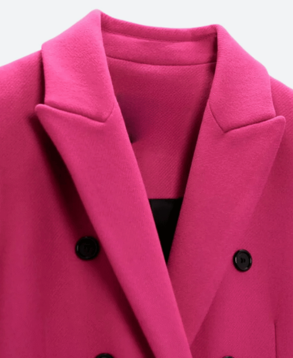 Evie Lane Pink Wool Trench Coat | A Reason for the Season Taylor Cole Inspired - Image 3