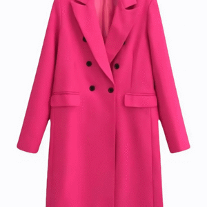 Evie Lane Pink Wool Trench Coat