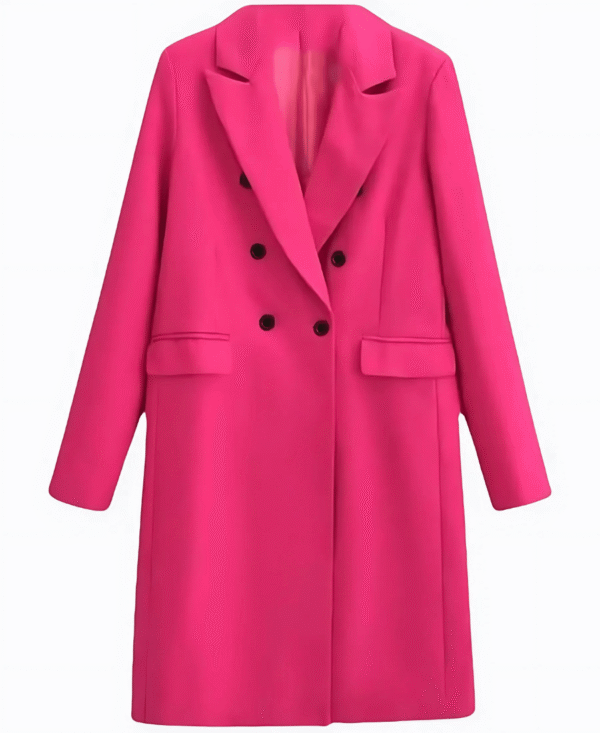 Evie Lane Pink Wool Trench Coat