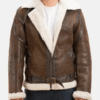 Forest Double Face Shearling Jacket Forest Double Face Shearling Jacket in distressed brown sheepskin leather