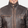 Glen Street Classic Brown Leather Bomber Jacket (5) Classic Brown Leather Bomber Jacket