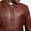 Inferno Brown Leather Jacket (2) Brown Plain Leather Jacket