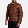 Inferno Brown Leather Jacket (4) Brown Plain Leather Jacket