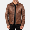 Lavendard Brown Leather Biker Jacket – Premium Cowhide Motorcycle Outerwear Lavendard Brown Leather Biker Jacket