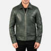 Lavendard Green Leather Biker Jacket (3) Lavendard Green Leather Biker Jacket