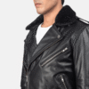 Men's Black Leather Biker Jacket (5) Men's Black Leather Biker Jacket