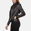 Rave Black Leather Biker Jacket (2) Rave Black Leather Biker Jacket