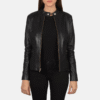 Rave Black Leather Biker Jacket (3) Rave Black Leather Biker Jacket