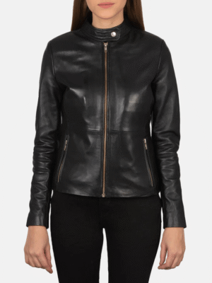 Rave Black Leather Biker Jacket for Men – Real Sheepskin Leather