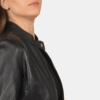 Rave Black Leather Biker Jacket (5) Rave Black Leather Biker Jacket