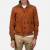 Stylish Brown Suede Bomber Jacket