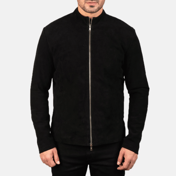 Ultimate Stylish Charcoal Black Suede Biker Jacket - Image 2