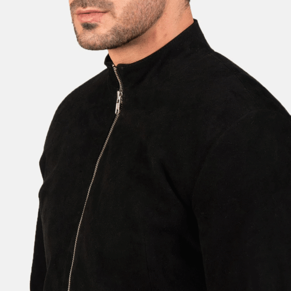 Ultimate Stylish Charcoal Black Suede Biker Jacket - Image 4