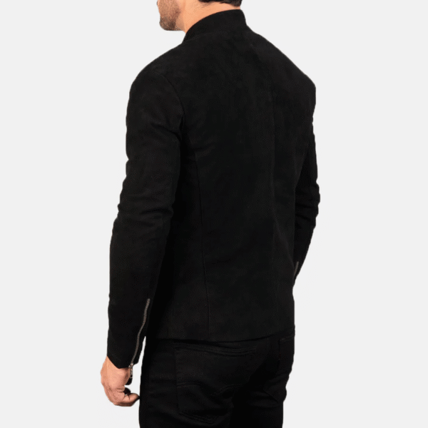 Ultimate Stylish Charcoal Black Suede Biker Jacket - Image 5