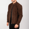 Ultimate Stylish Charcoal Mocha Suede Biker Jacket (3) Ultimate Stylish Charcoal Mocha Suede Biker Jacket