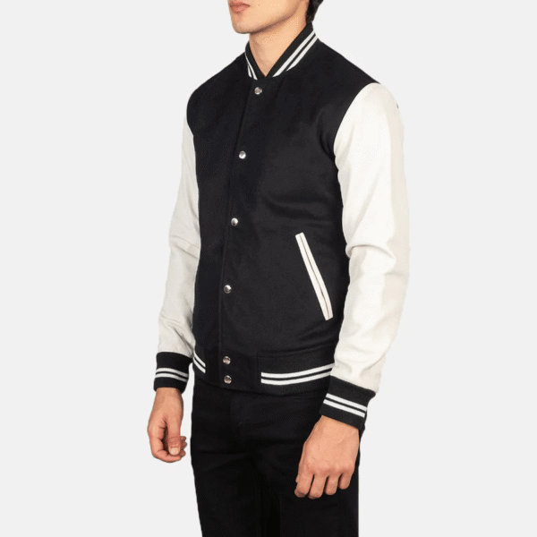Vaxton Legacy – Premium Black and White Varsity Jacket - Image 2