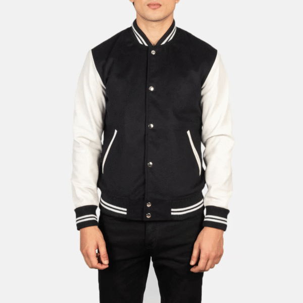 Vaxton Legacy – Premium Black and White Varsity Jacket - Image 3