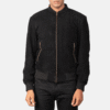 Black Suede Bomber Jacket (3) Black Suede Bomber Jacket