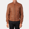 Brown leather bomber jacket (3) Brown leather bomber jacket