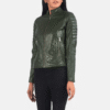 Green Quilted Leather Biker Jacket (3) Women's Green Quilted Leather Biker Jacket