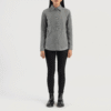 Grey Suede Leather Shirt Jacket